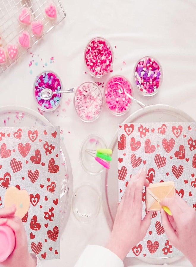 WorldBazaar Valentine's Day Wax Paper 100PCS Heart Parchment Paper Food Wrapping Paper Baking Liner Valentine Party Supplies - Image 5