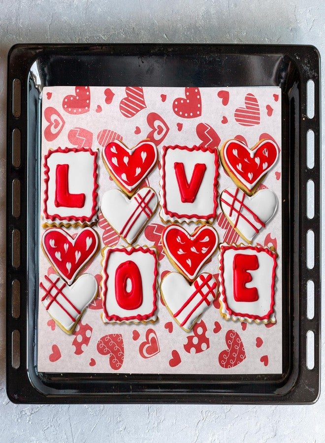 WorldBazaar Valentine's Day Wax Paper 100PCS Heart Parchment Paper Food Wrapping Paper Baking Liner Valentine Party Supplies - Image 4
