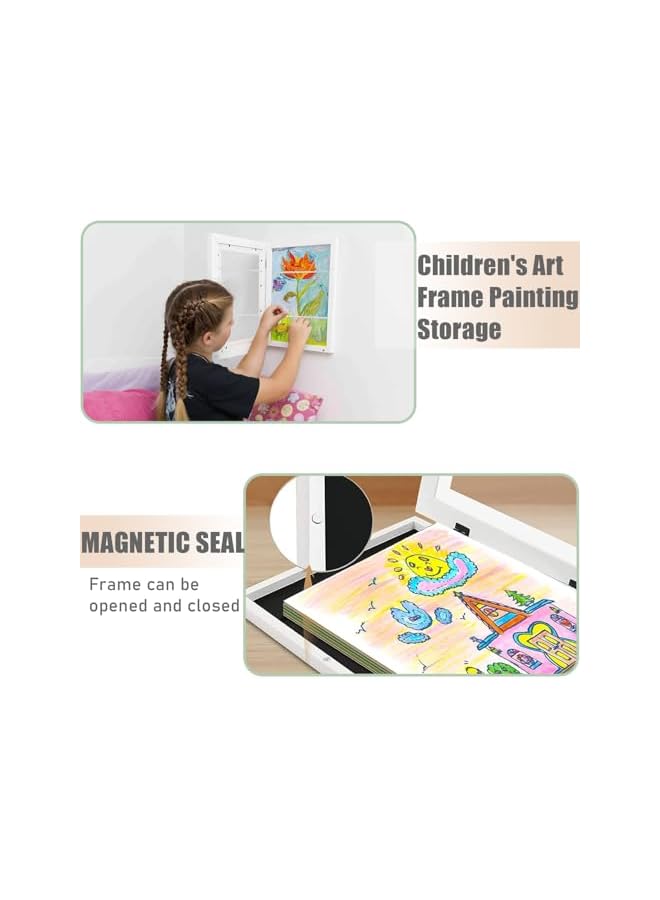 The Bros A4 Kids Art Frame - Front Opening Picture Frame for Children's Artwork Display & Storage - White Schoolwork & Crafting Projects - Image 5