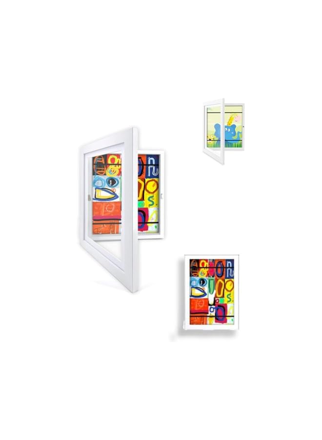 The Bros A4 Kids Art Frame - Front Opening Picture Frame for Children's Artwork Display & Storage - White Schoolwork & Crafting Projects - Image 2