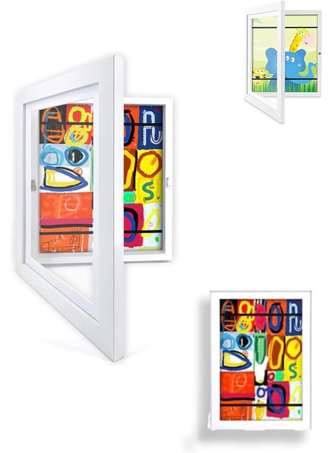 The Bros A4 Kids Art Frame - Front Opening Picture Frame for Children's Artwork Display & Storage - White Schoolwork & Crafting Projects - Image 1