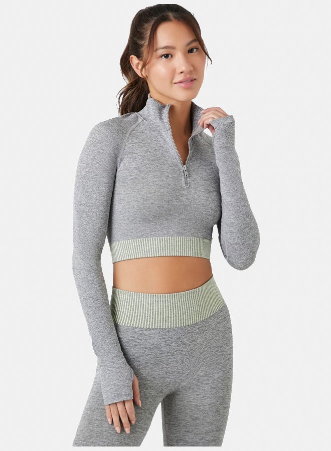 FOREVER 21 Active Seamless Thumbhole Crop Top - Image 1