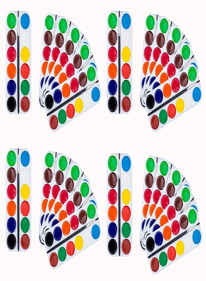 KIVYA Birthday Return Gifts For Kids Party In Bulk | Water color Pallet With 12 Colors with 1 Paint Brush For Kids Painting, Sketching And Drawing, Small Size- Pack of 24 - Image 1