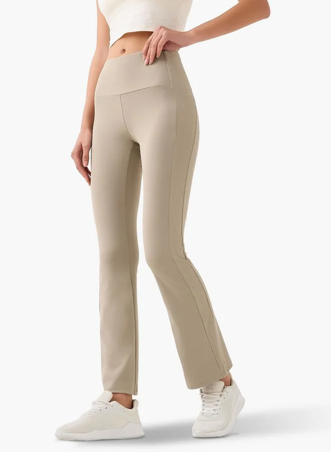 سبلاش اكتف Regular Fit Flared Leggings with Ribbed Panel