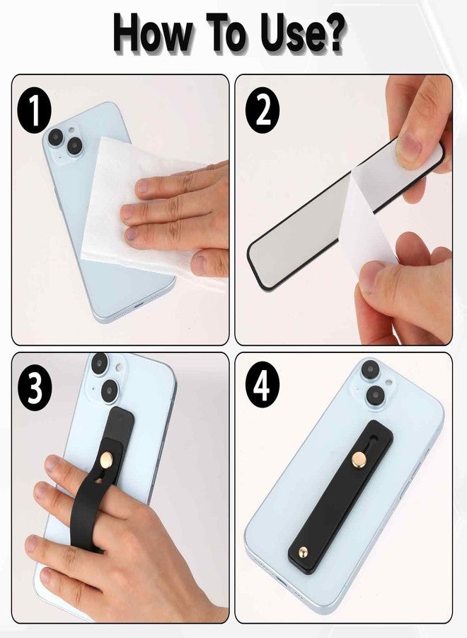 Styquenzer 2 Universal Phone Strap and Grip for Case - Portable Hand Holder - Suitable for Most Mobile Phones (Black) - Image 3