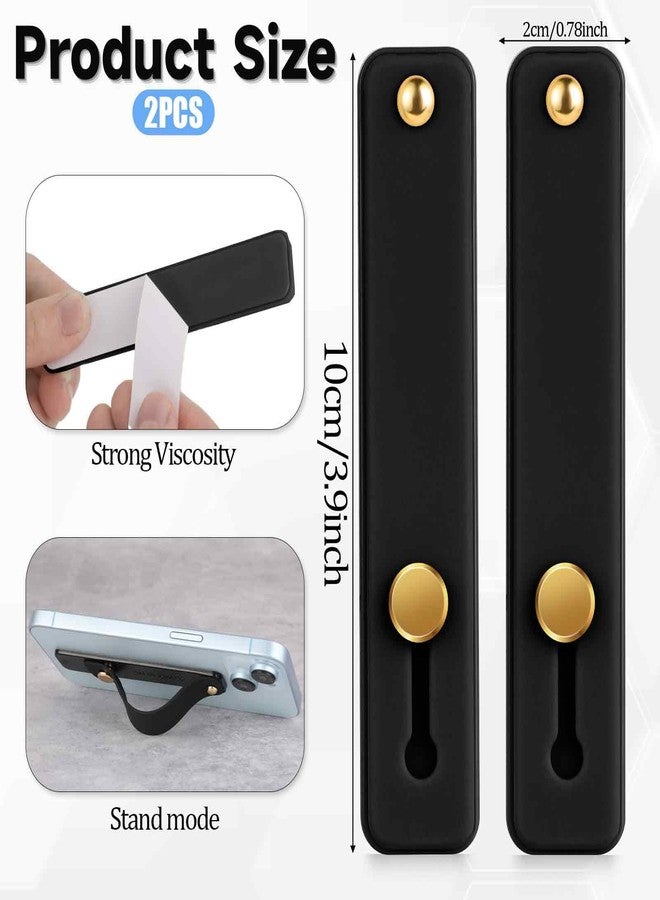 Styquenzer 2 Universal Phone Strap and Grip for Case - Portable Hand Holder - Suitable for Most Mobile Phones (Black) - Image 2