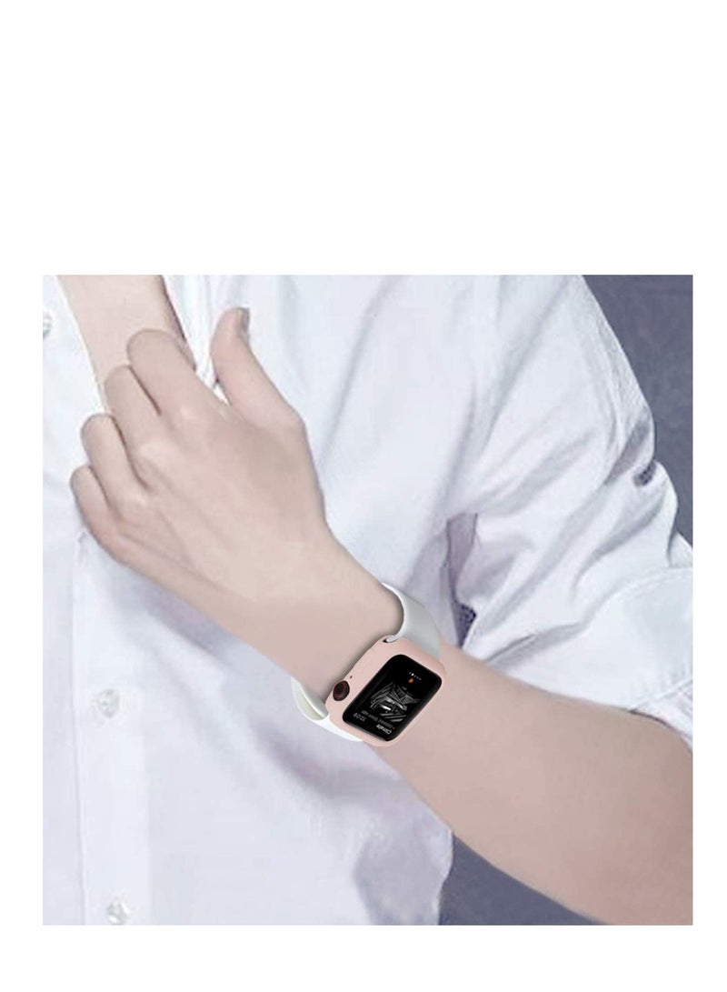 SYOSI Case for Apple Watch 2 Pack, Cover for iwatch Ultra Thin Soft TPU Shockproof Built in Bumper Protector for iWatch Case Series SE 6/ 5/ 4 Sand Pink 40mm - Image 4