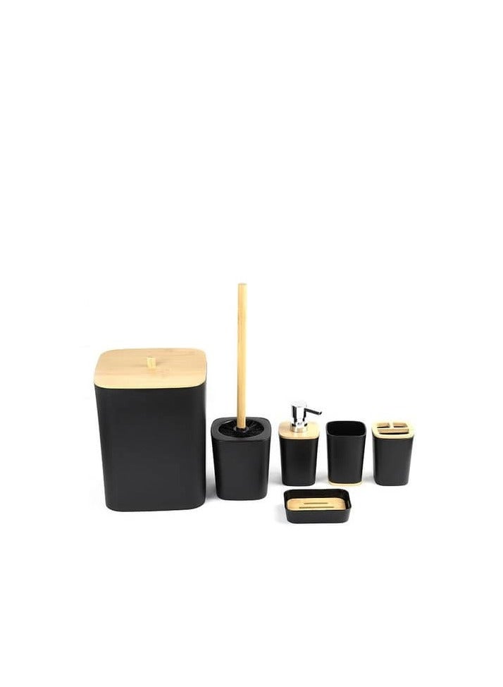 6 PCS Bathroom Set LOTION DISPENSER TUMBLER  TOOTHBRUSH HOLDER SOAP DISH TOILET BRUSH HOLDER WASTE BIN - Image 2