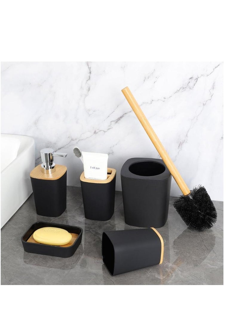 6 PCS Bathroom Set LOTION DISPENSER TUMBLER  TOOTHBRUSH HOLDER SOAP DISH TOILET BRUSH HOLDER WASTE BIN - Image 4