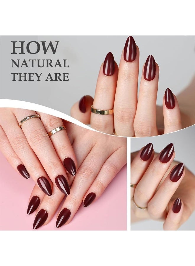 شي إن SHEIN-30Pcs Short & Tapered Red Retro Solid Color Nail Tips, Elegant Design Nail Art Accessories For Women Daily Wear Press On Nails Nail Supplies Nails - Image 5