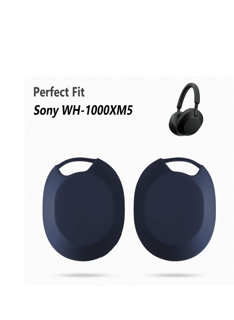Silicone Earpads For Sony WH-1000XM5 Headphones Replacement Ear Cushions Cover (Navy Blue) - Image 2