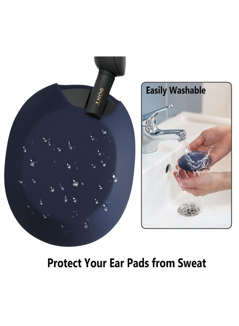 Silicone Earpads For Sony WH-1000XM5 Headphones Replacement Ear Cushions Cover (Navy Blue) - Image 4