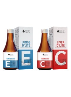 BLISS OF EARTH Natural Liver Detox Syrup Detox Supplement & Lungs Detox For Smokers Natural Sugar Free Lungs Supplement 200ml Each  - Image 1
