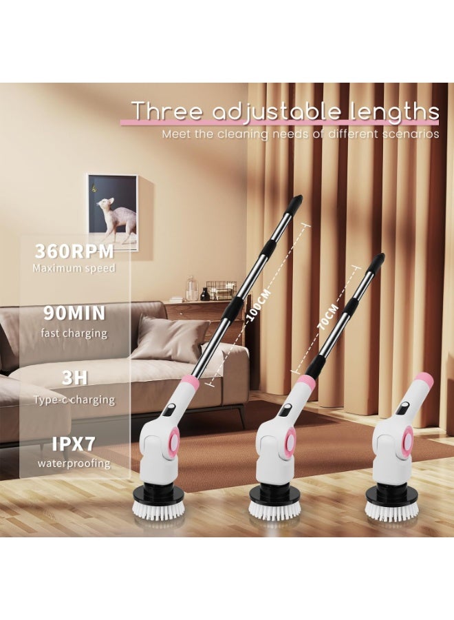 DSP Electric Rotating Cleaning Brush, 3-Speed ​​Adjustable Telescopic Pole for Cleaning Bathroom Tub, Floors and Tiles - Image 2