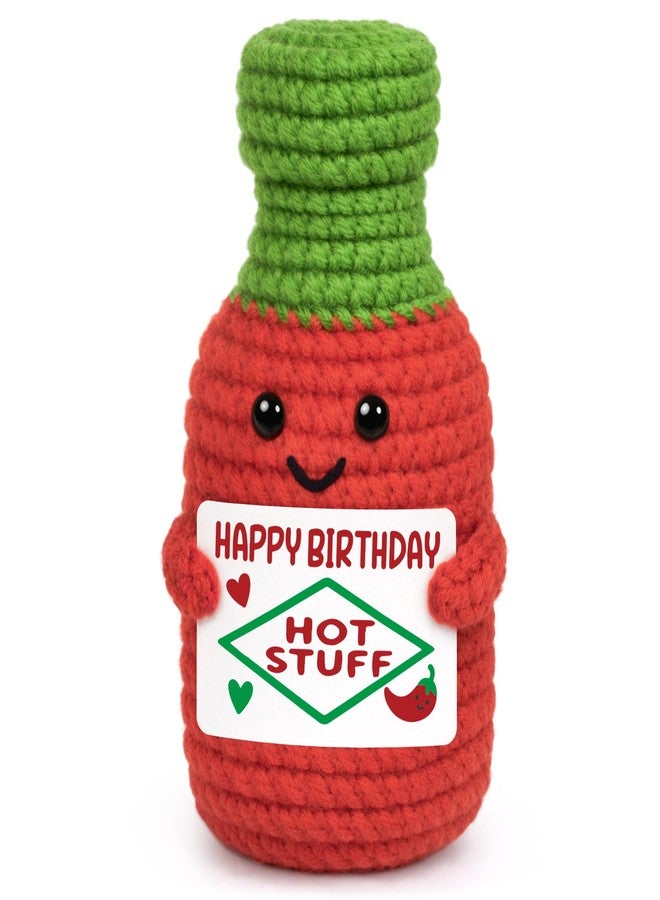 BVXFR Birthday Gifts for Him Boyfriend Husband, Birthday Gift for Her Girlfriend Wife, Fiancee Fiance Romantic Couple Gift Women Men, Funny Birth Day Present for Friend Coworker Handmade Crochet Hot Sauce - Image 1