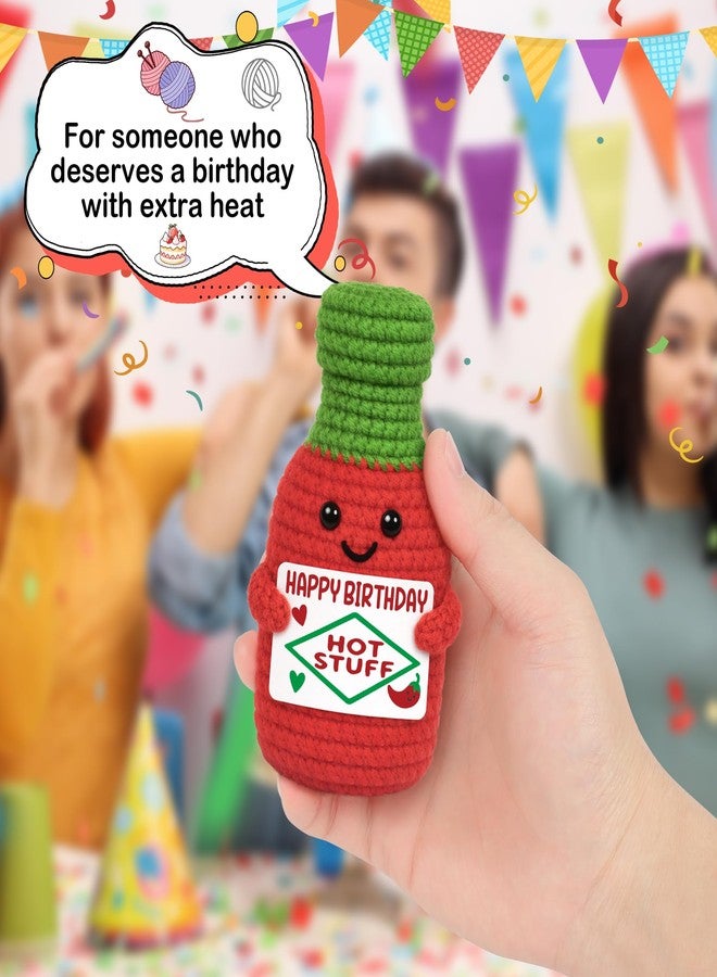 BVXFR Birthday Gifts for Him Boyfriend Husband, Birthday Gift for Her Girlfriend Wife, Fiancee Fiance Romantic Couple Gift Women Men, Funny Birth Day Present for Friend Coworker Handmade Crochet Hot Sauce - Image 5