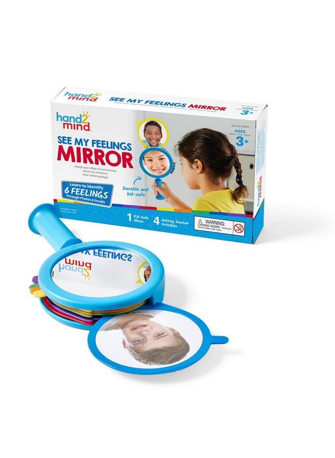 هاند2مايند مرآة رؤية مشاعري من hand2mind، ألعاب العلاج باللعب، اليقظة الذهنية للأطفال، التنظيم العاطفي للأطفال، أنشطة التعلم العاطفي الاجتماعي، لوازم ركن التهدئة، ركن التهدئة (مجموعة من قطعة واحدة) - Image 1