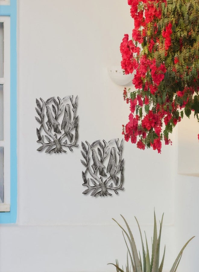 Global Crafts - Haitian Metal Wall Art - 8" Recycled Handmade Tree of Life Square with Birds - Image 5