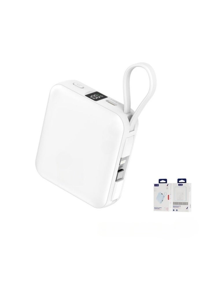 22.5W Fast Charging Power Bank with Built-in Dual Cables (Type-C & Lightning), 10000mAh Portable Charger with LED Digital Display, PD 20W & QC 22.5W Battery Pack for iPhone 17/16/15/14, Samsung, Huawei & Android Devices - Image 1