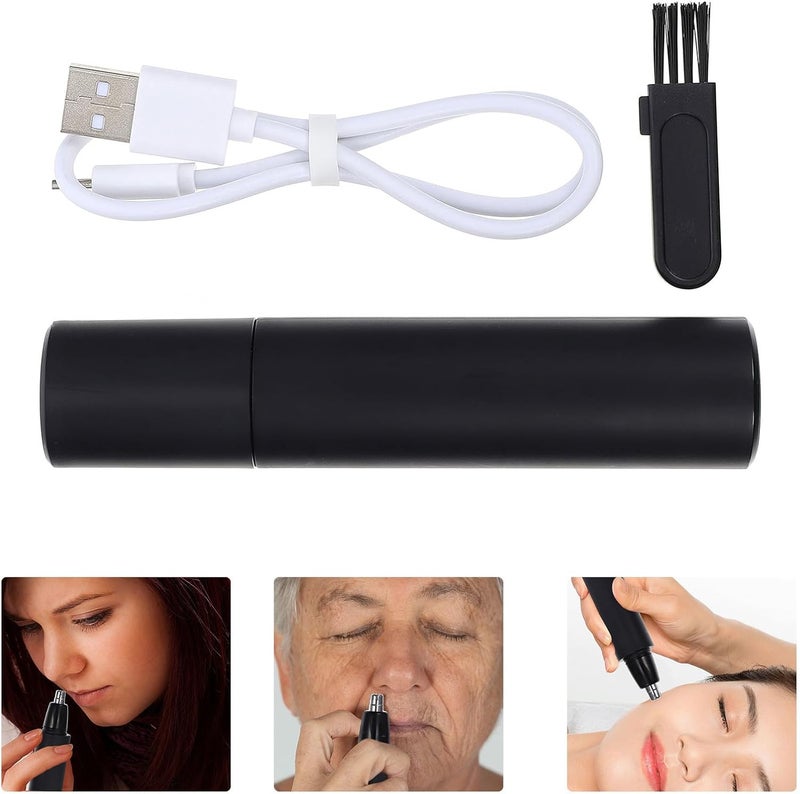 ياردوي قابلة لإعادة الشحن قلامة شعر الأنف والأذن USB محمولة كهربائية قلامة الشارب الأسود جهاز العنا��ة الشخصية للرجال والنساء - Image 5