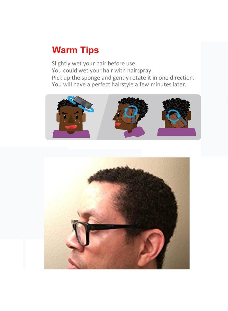 Generic Hair Twist Sponge Brush – Curl & Coil Styler for Afro/Curly Hair, Double-Sided (Hole/Diamond) Wave Sponge, Defines Twists, Coils & Dreads – Black – 1pcs - Image 3