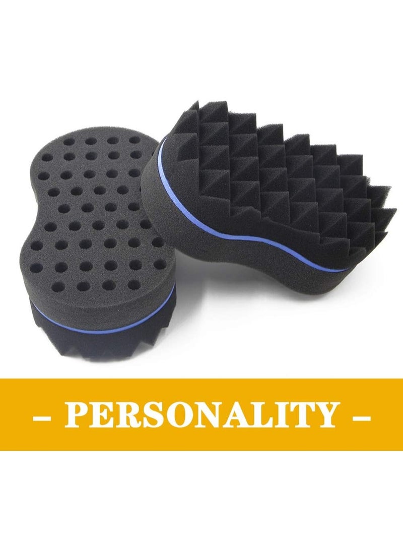 Generic Hair Twist Sponge Brush – Curl & Coil Styler for Afro/Curly Hair, Double-Sided (Hole/Diamond) Wave Sponge, Defines Twists, Coils & Dreads – Black – 1pcs - Image 4
