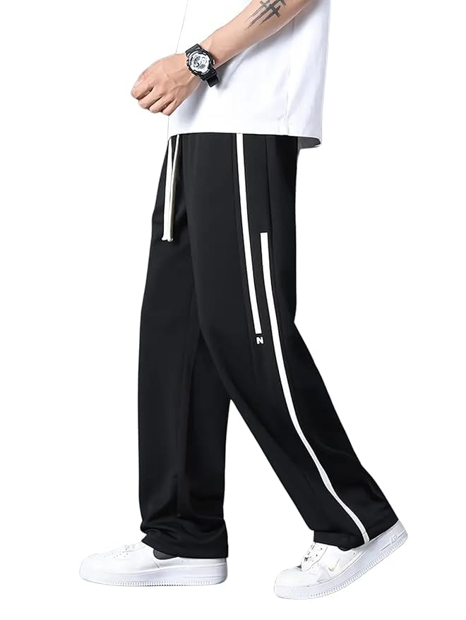 Mack Jonney Men Regular Mid Rise Track Pant || Track Pants || Plain Track Pant-MACK640529 Black - Image 1