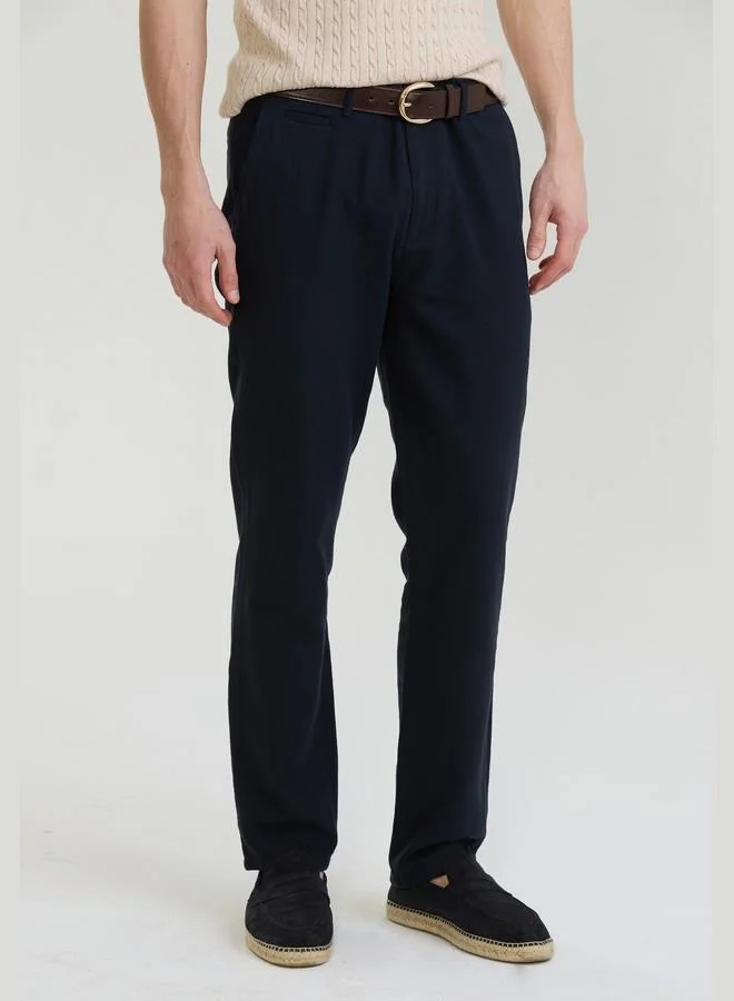 FELIX HARDY Navy Men's Linen Cotton Casual Summer Pants for Men | Best Price UAE