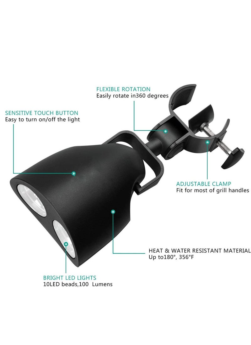 SYOSI Barbecue Grill Light Outdoor 360 Degree Flexible BBQ Light with 10 Super Bright LED Lights Heat Resistant Night Grill Light with Sturdy Clamp Mount Fits Most Grill Handle Batteries not Included  - Image 4
