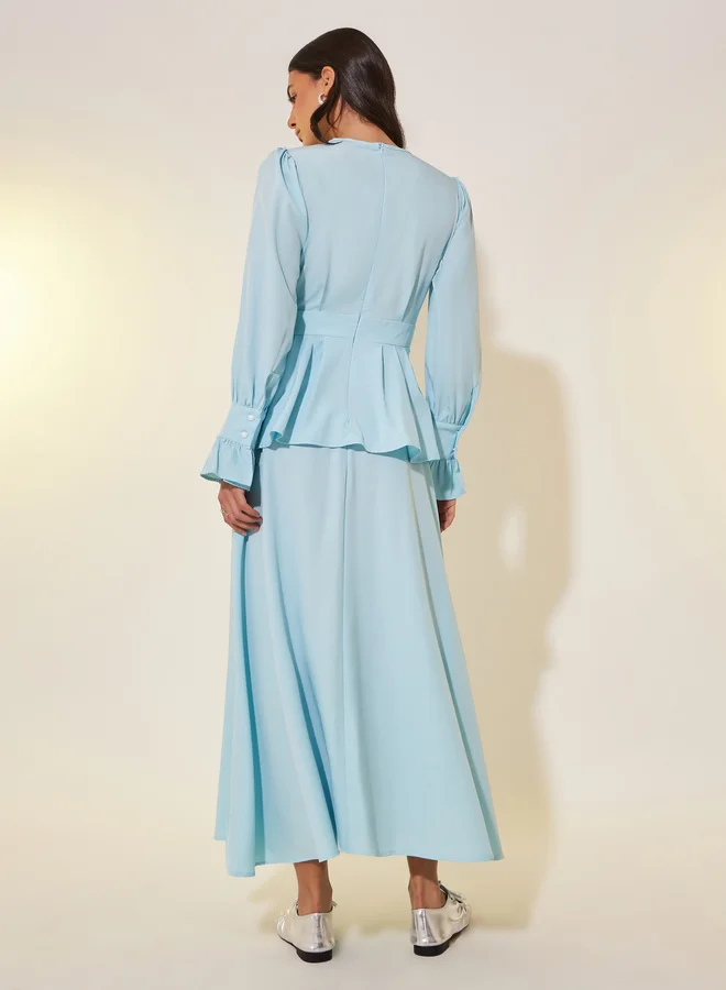 Take Two Peplum Maxi Dress