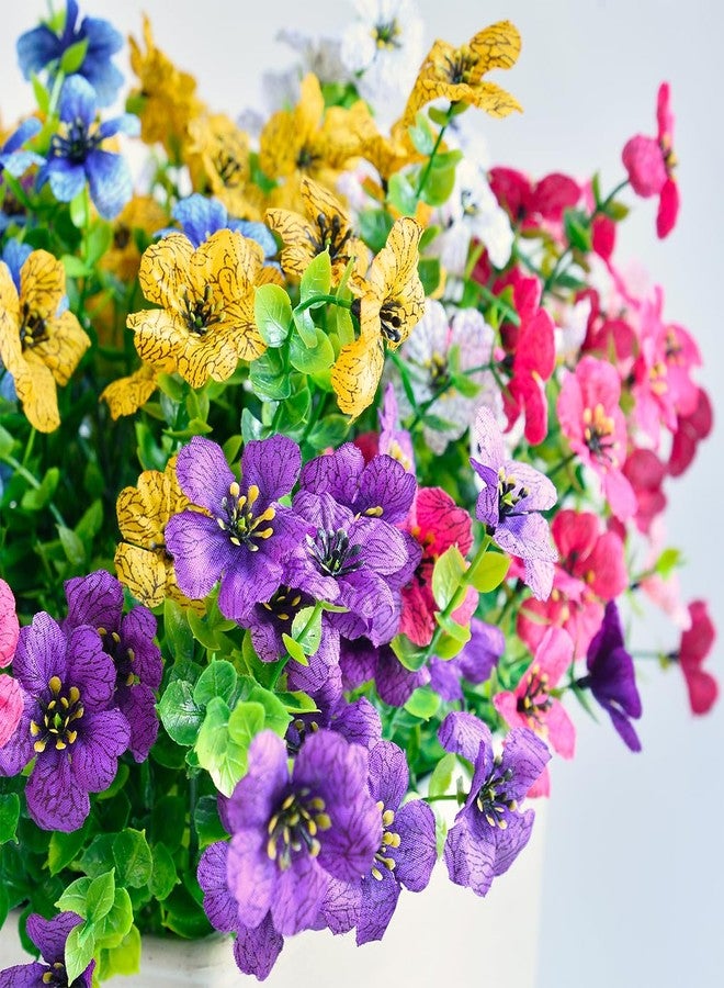 ArtBloom مجموعة ArtBloom المكونة من 12 باقة من زهور الأقحوان الحريرية الاصطناعية الملونة، مقاومة للأشعة فوق البنفسجية، لا تبهت، نباتات بلاستيكية صناعية من خشب البقس، مثالية لتزيين الحدائق والشرفات والنوافذ والمنازل وحفلات الزفاف - للاستخدام الداخلي والخارجي - Image 2