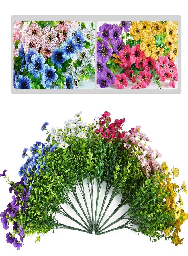 ArtBloom مجموعة ArtBloom المكونة من 12 باقة من زهور الأقحوان الحريرية الاصطناعية الملونة، مقاومة للأشعة فوق البنفسجية، لا تبهت، نباتات بلاستيكية صناعية من خشب البقس، مثالية لتزيين الحدائق والشرفات والنوافذ والمنازل وحفلات الزفاف - للاستخدام الداخلي والخارجي - Image 4