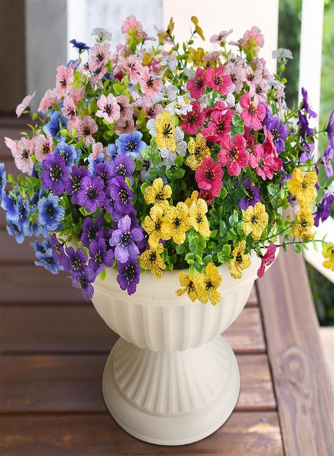 ArtBloom مجموعة ArtBloom المكونة من 12 باقة من زهور الأقحوان الحريرية الاصطناعية الملونة، مقاومة للأشعة فوق البنفسجية، لا تبهت، نباتات بلاستيكية صناعية من خشب البقس، مثالية لتزيين الحدائق والشرفات والنوافذ والمنازل وحفلات الزفاف - للاستخدام الداخلي والخارجي - Image 1