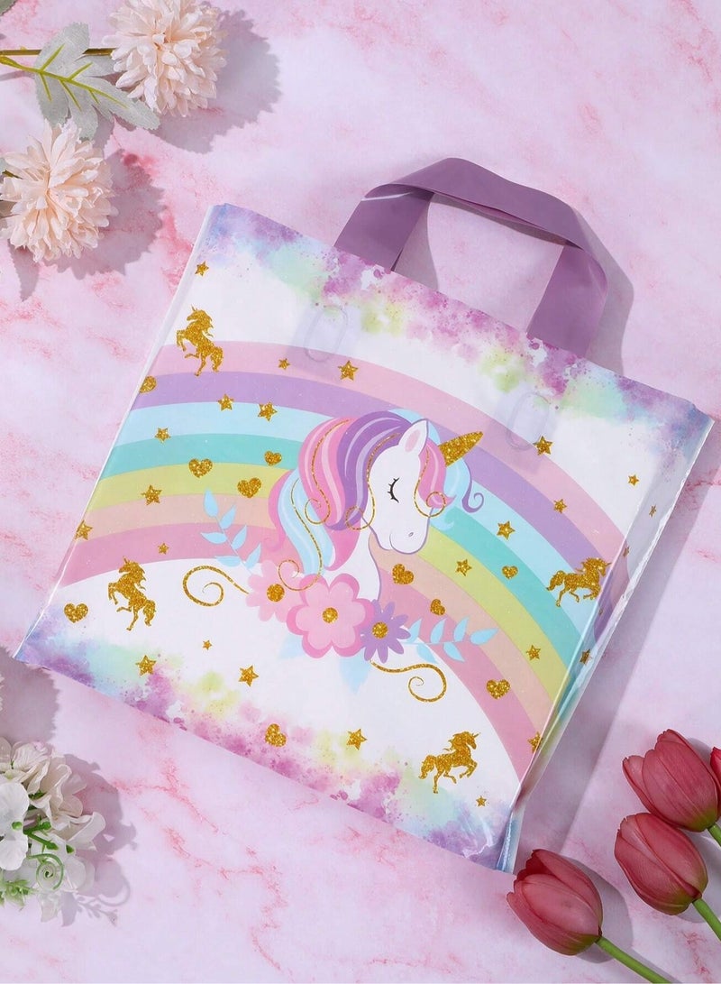 اكياس توزيعات هدايا بلاستيك بتصميم وحيد القرن 10  اكياس لحفلات اعياد  الميلاد و جميع المناسبات - Image 3