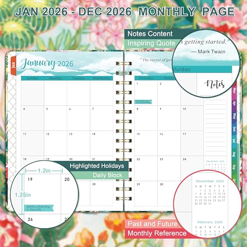 MaaIbok 2026 Planner - Weekly & Monthly Planner 2026 from Jan. 2026 - Dec. 2026 with To-Do List, 6.3'' x 8.4'', Strong Twin-Wire Binding, Inner Pocket, Elastic Closure - Image 3