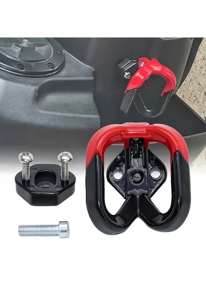 Black Motorcycle Storage Hook Press Lock Anti Slip Alloy 15kg Load Capacity - Image 4