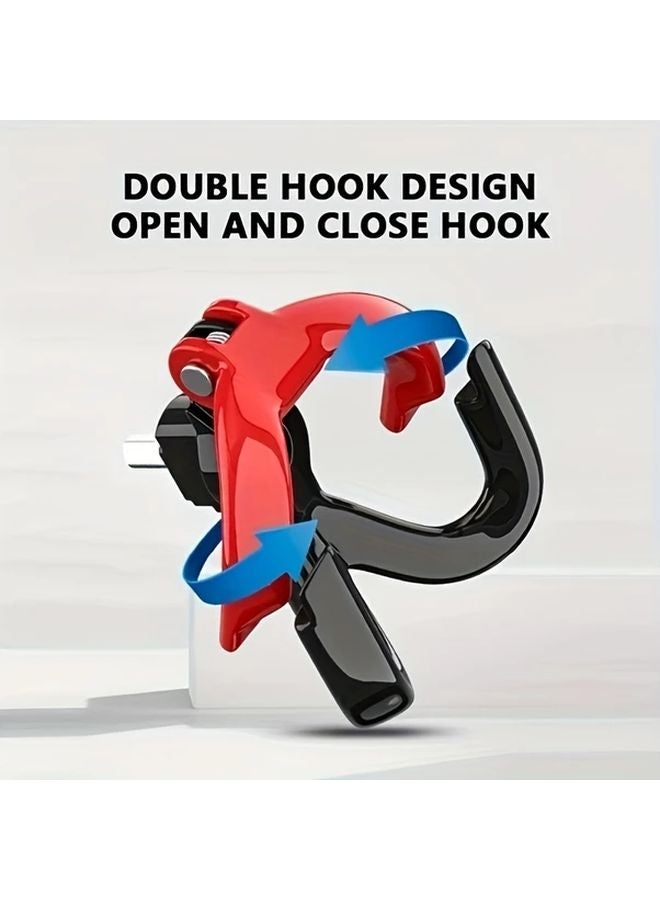 Black Motorcycle Storage Hook Press Lock Anti Slip Alloy 15kg Load Capacity - Image 5