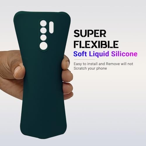 LIRAMARK Silicone Soft Back Cover Case for Xiaomi Poco M2 / Redmi 9 Prime (Silicone Green) - Image 4