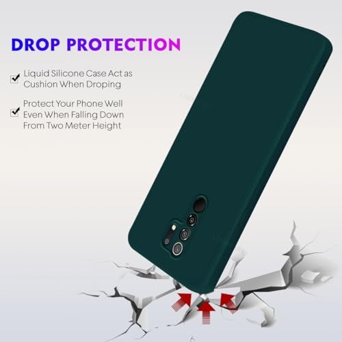 LIRAMARK Silicone Soft Back Cover Case for Xiaomi Poco M2 / Redmi 9 Prime (Silicone Green) - Image 5