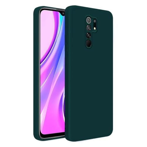 LIRAMARK Silicone Soft Back Cover Case for Xiaomi Poco M2 / Redmi 9 Prime (Silicone Green) - Image 1