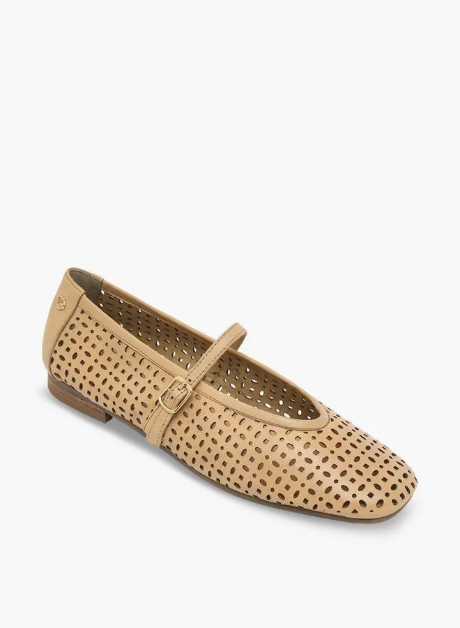 Carmela Women Laser Cut Leather Mary Jane Shoes