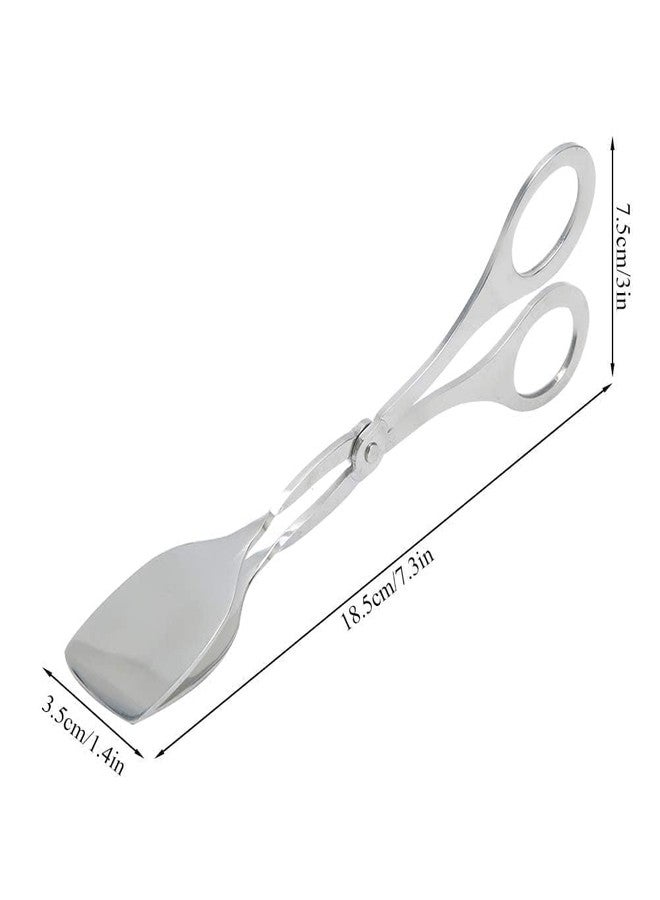 Beufee 2PCS Serving Tongs for Buffet, Food Tongs Tongs for Serving Food, Kitchen Tongs Salad Tongs Stainless Steel Appetizer Tongs Serving Tongs Buffet Party Catering Salad Tongs Ice Tongs(Silver) - Image 2