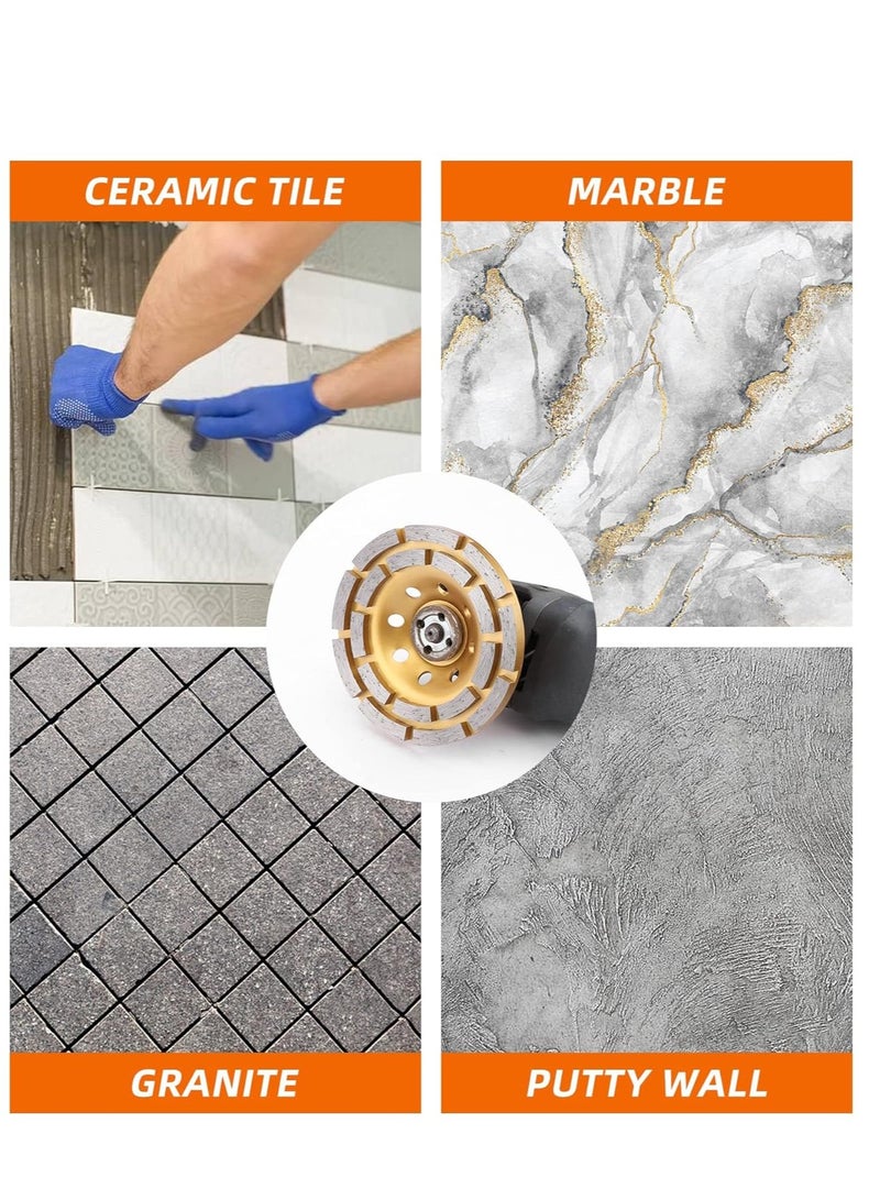 SYOSI Concrete Stone Ceramic Turbo Diamond Grinding Cup Wheel, Wheels Heavy Duty for Cement Marble Rock Granite Surface Aggressive Polishing 115mm - Image 5