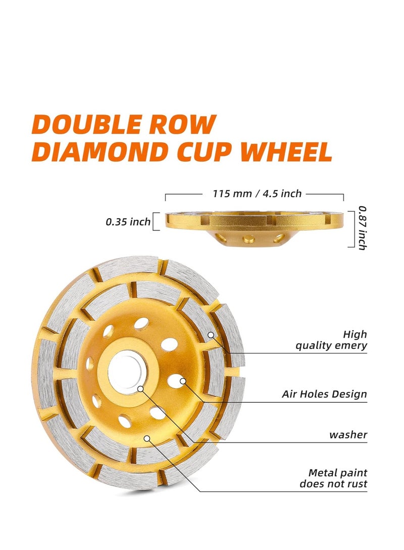 SYOSI Concrete Stone Ceramic Turbo Diamond Grinding Cup Wheel, Wheels Heavy Duty for Cement Marble Rock Granite Surface Aggressive Polishing 115mm - Image 3