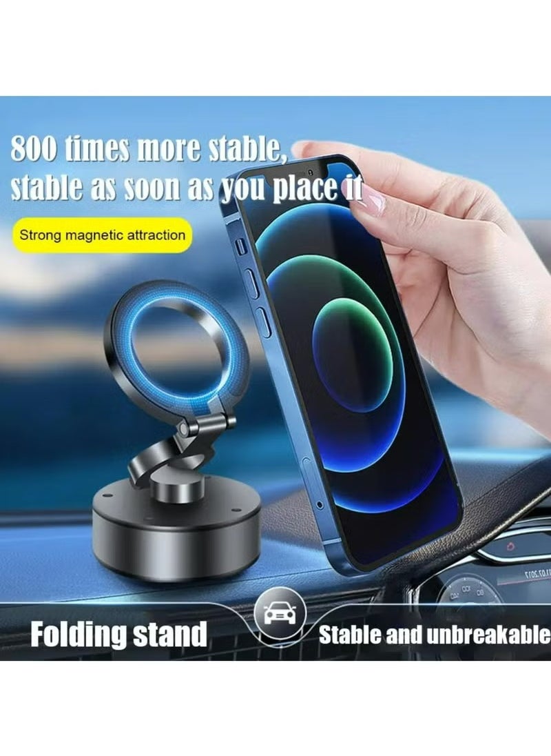 Dominy Magnetic Car Phone Holder Car Phone Bracket Tri-fold Foldable Phone Stand Hands Free Smartphone Support Car Accessories,Silent Navigation Bracket  - Image 4