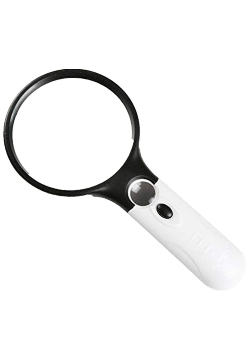 LIMOS 3X/45X LED Illuminated Handheld Magnifying Glass with 2 Lens Set – 3 LED Light Magnifier for Reading, Jewelry, Crafts – Ideal Gift for Seniors and Parents - Image 3
