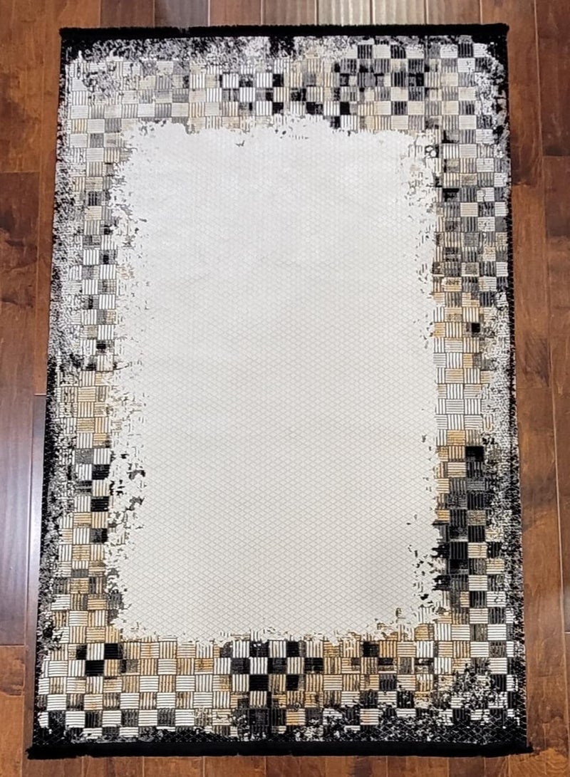 Machine-Made Turkish Rug Good for Living Area 160x230 cm Viscon and Acrylic Material rug - Image 1