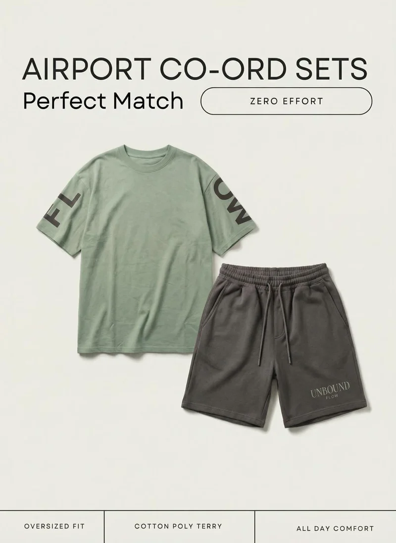 Nobero Slit Green Nobero  Relaxed Fit Co-ord Set for Men for Men | Best Price UAE