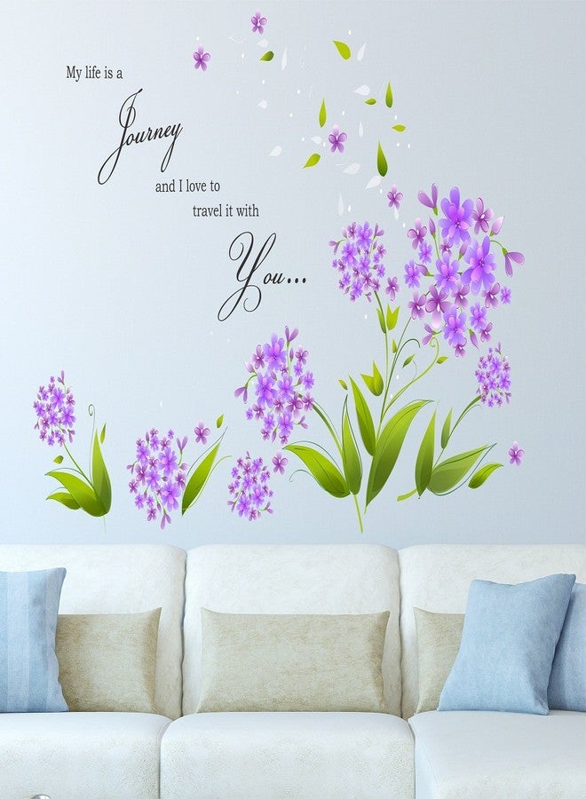 Wallstick ملصقات جدارية مزينة بالزهور مع اقتباسات عن الحب (فينيل 110 سم × 75 سم) - Image 3