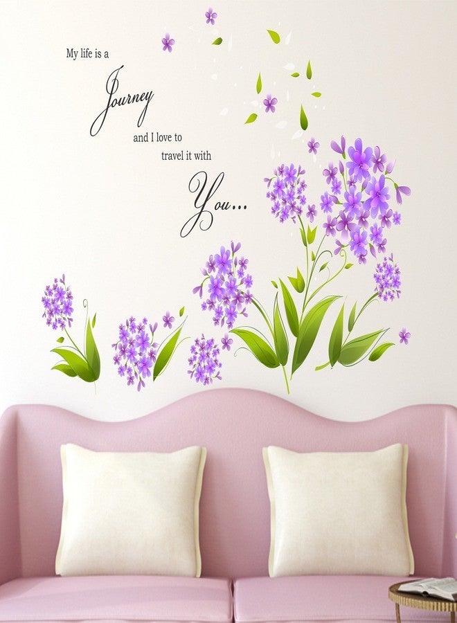 Wallstick ملصقات جدارية مزينة بالزهور مع اقتباسات عن الحب (فينيل 110 سم × 75 سم) - Image 1